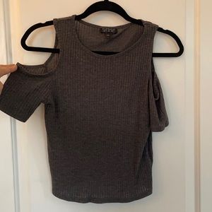 Top shop open shoulder shirt
